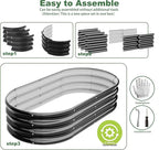 4x2x1ft-2pcs-Oval Raised Garden Bed Kit, Galvanized Planter Garden Boxes Outdoor, Metal Raised Garden Beds for Vegetables,Fruits, Flower,Black