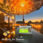 Dual-Power Patio Umbrella Light-Rechargeable & Battery Operated Umbrella Lights,Cordless Umbrella Pole Light for Patio Pool Accessories and Backyard Decor(4 AA Batteries Not Included)