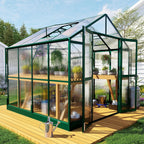 howe 8x8x7.5 ft polycarbonate greenhouse with lockable swing, main product view