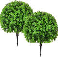 artificial topiary ball trees, green-boxwood, 2 pack, 25.6, main product view
