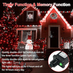 Upgraded Connectable 200 LED String Lights Indoor Outdoor, 66FT Red and White Christmas Lights Waterproof, 13 Modes Twinkle Fairy Lights Plug in Clear Wire for Christmas Tree, Bedroom, Classroom Decor