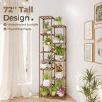 bamworld plant stand indoor outdoor 11 tier tall shown in use