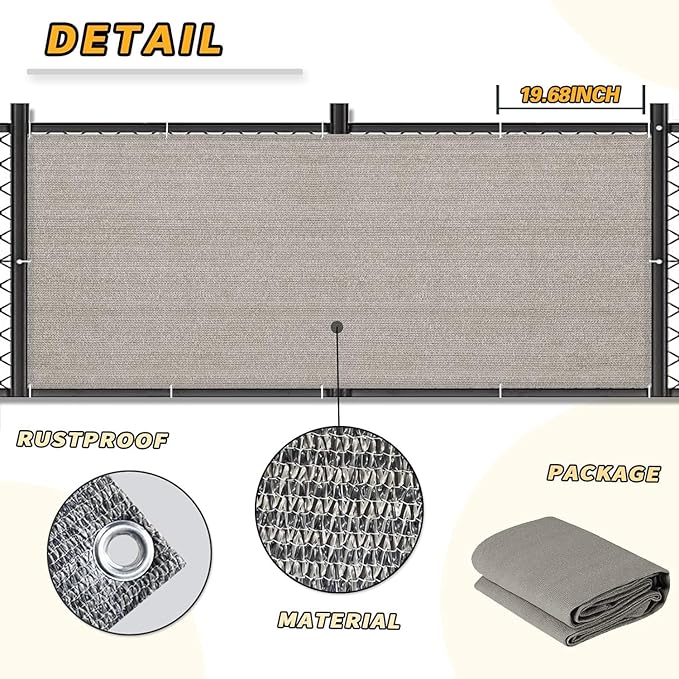 LOVE STORY Balcony Privacy Screen, 3'x16' Deck Shield Screen Fence Cover,UV Protection and Weather-Resistant,3 FT Height for Deck, Patio, Backyard, Outdoor Pool, Porch, Railing, Beige-Grey