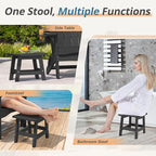 LUE BONA Outdoor Adirondack Ottomans, Footrest Footstool Set of 2, Outdoor Foot Rest for Patio, HDPS All Weather Waterproof Footrest Footstool for Adirondack Chair, Black