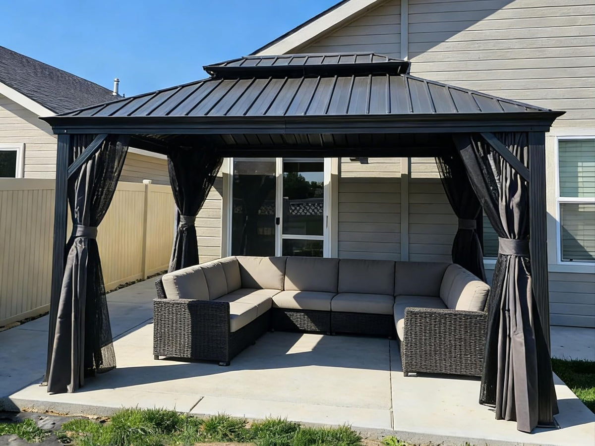 purple leaf gazebo 10' x 14' built-in drainage, main product view
