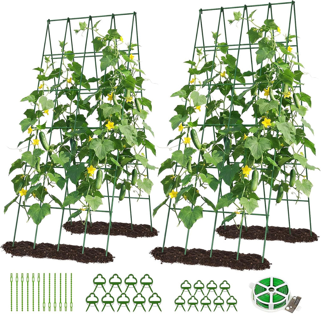 docred 39.4" h cucumber trellis, 2 pack foldable shown in use