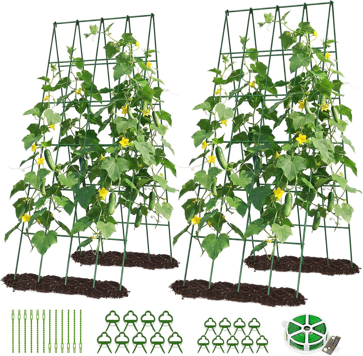 docred 39.4" h cucumber trellis, 2 pack foldable shown in use