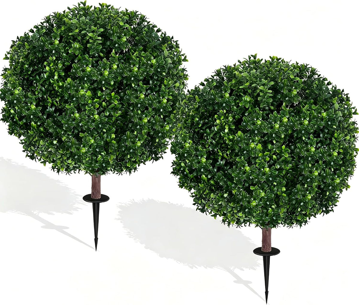 27.5" artificial boxwood topiary ball tree, set of, main product view