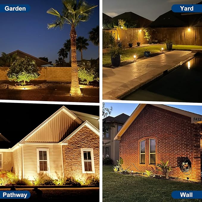 Solar Spot Lights Outdoor,2 Pack/56 LED Outdoor Lights for Yard Waterproof IP68, 4 Lighting Modes Solar Landscape Spotlights, Auto On/Off Solar Powered Flood Lights Garden Pathway,Warm White