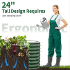 Kesfitt Raised Garden Bed Outdoor, Galvanized Steel Metal Raised Bed Planter for Vegetables & Garden, 24-Inch Deep Open Bottom Backyard Bed 8x4x2 ft, Forest Green