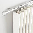 Amazon Basics Sturdy Adjustable Curtain Rod for Windows with Round Finials, Easy Installation, 1-Inch Rod, 36" to 72", Nickel, 1-Pack