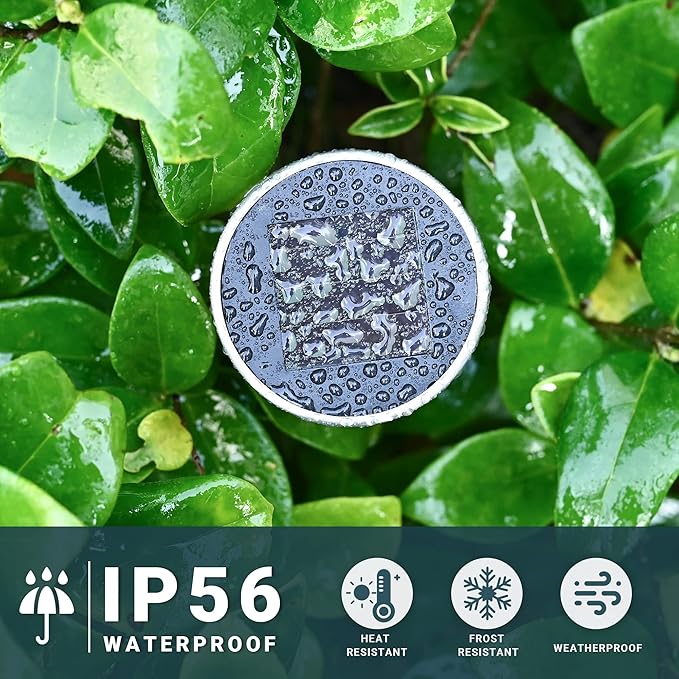 SOLPEX 24 Pack Solar Outdoor Lights Pathway, Stainless Steel Solar Lights Outdoor Waterproof,LED Landscape Lighting Walkway for Landscape/Patio/Lawn/Yard/Driveway-Cold White