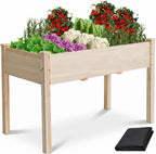 48x24x30 elevated wooden raised garden bed with legs, main product view