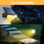 Solar Lights Outdoor Waterproof IP65, Solar Powered 76 LED 3 Lighting Modes Solar Spot Lights Outdoor for Yard Garden Landscape Pathway (Warm White, 6 Pack)