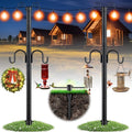 10FT String Light Poles 2Pack, 1.5 Inch Heavy Duty Poles for Outdoor String Lights with Shepherd Hook, 2 in 1 Light Pole with Anchor for Garden Backyard Patio Bistro Cafe