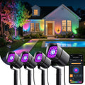 Linkind Smart Low Voltage Landscape Lighting 12-24V Dual Ring RGBW 4 Pack | SL6LV Outdoor Spotlights, Required Transformer & Wire, 800LM, 8W, Bluetooth, Metal, IP65 Waterproof, for Yard, Garden, Tree