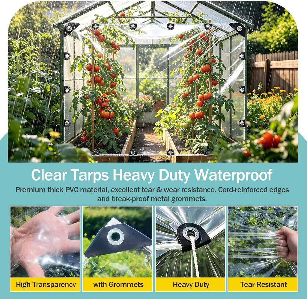 clear tarp heavy duty waterproof 6x6ft clear vinyl shown in use