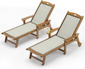 LUE BONA Chaise Lounge Chair Outdoor Set of 4, HDPS and HDPE Wicker Material, Patio Lounge Chair with Adjustable Backrest, Resin Pool Lounge Chairs with Wheels for Backyard, Poolside and Deck
