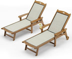 LUE BONA Chaise Lounge Chair Outdoor Set of 4, HDPS and HDPE Wicker Material, Patio Lounge Chair with Adjustable Backrest, Resin Pool Lounge Chairs with Wheels for Backyard, Poolside and Deck