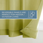 TOWN & COUNTRY BASICS Cabana Solid Heavyweight Indoor Outdoor Curtains, Light Filtering Opacity with Grommet Top, Water Repellent, 2-Pack Set, 54"x84", Kiwi Green