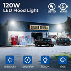 CINOTON 120W LED Flood Lights Outdoor, IP65 Waterproof Exterior Security Wall Lights with 180°Knuckle, 16800LM 120V Outside Aluminum Lighting Fixture for Courtyard Barn Garage 5000K 4 Pack, UL Listed