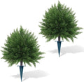 yangrass 2 pack artificial cypress topiary ball trees, main product view