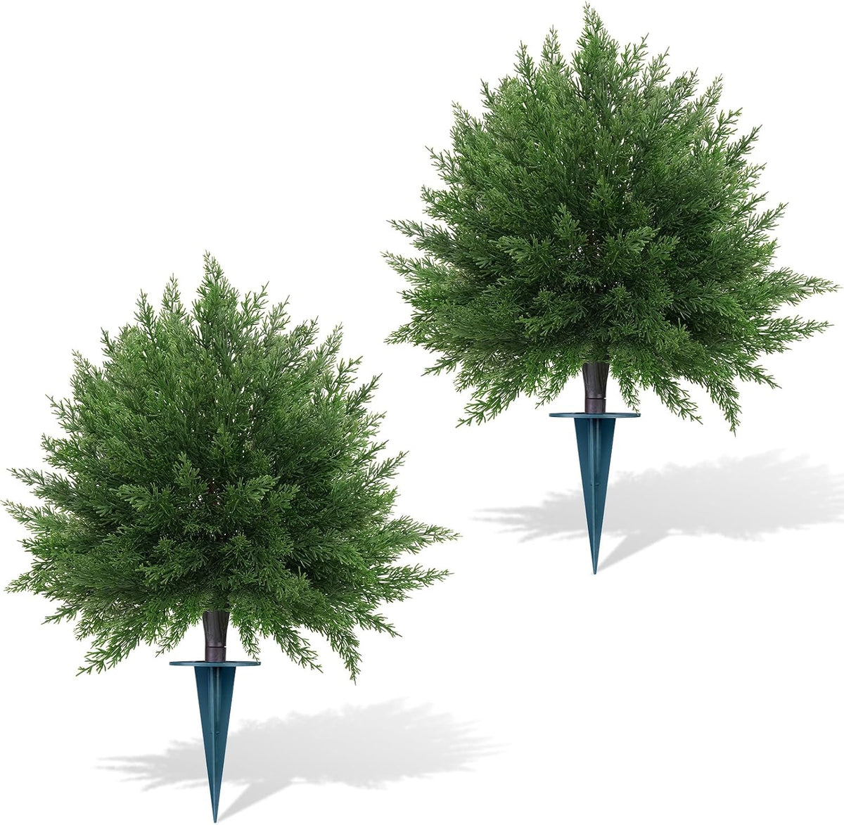 yangrass 2 pack artificial cypress topiary ball trees, main product view