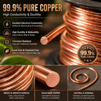 therwen 10ft 4 gauge copper wire for jewelry showing dimensions