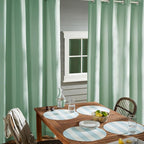 TOWN & COUNTRY BASICS Cabana Solid Heavyweight Indoor Outdoor Curtains, Light Filtering Opacity with Grommet Top, Water Repellent, 2-Pack Set, 54"x84", Seafoam