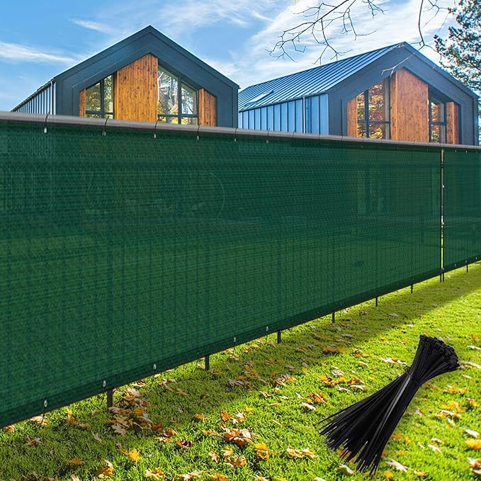 LOVE STORY Custom Size 3'x18' Dark Green Balcony Privacy Screen,UV Block Privacy Fence Screen,90% Shield for Outdoor Pool Garden Apartment Railing