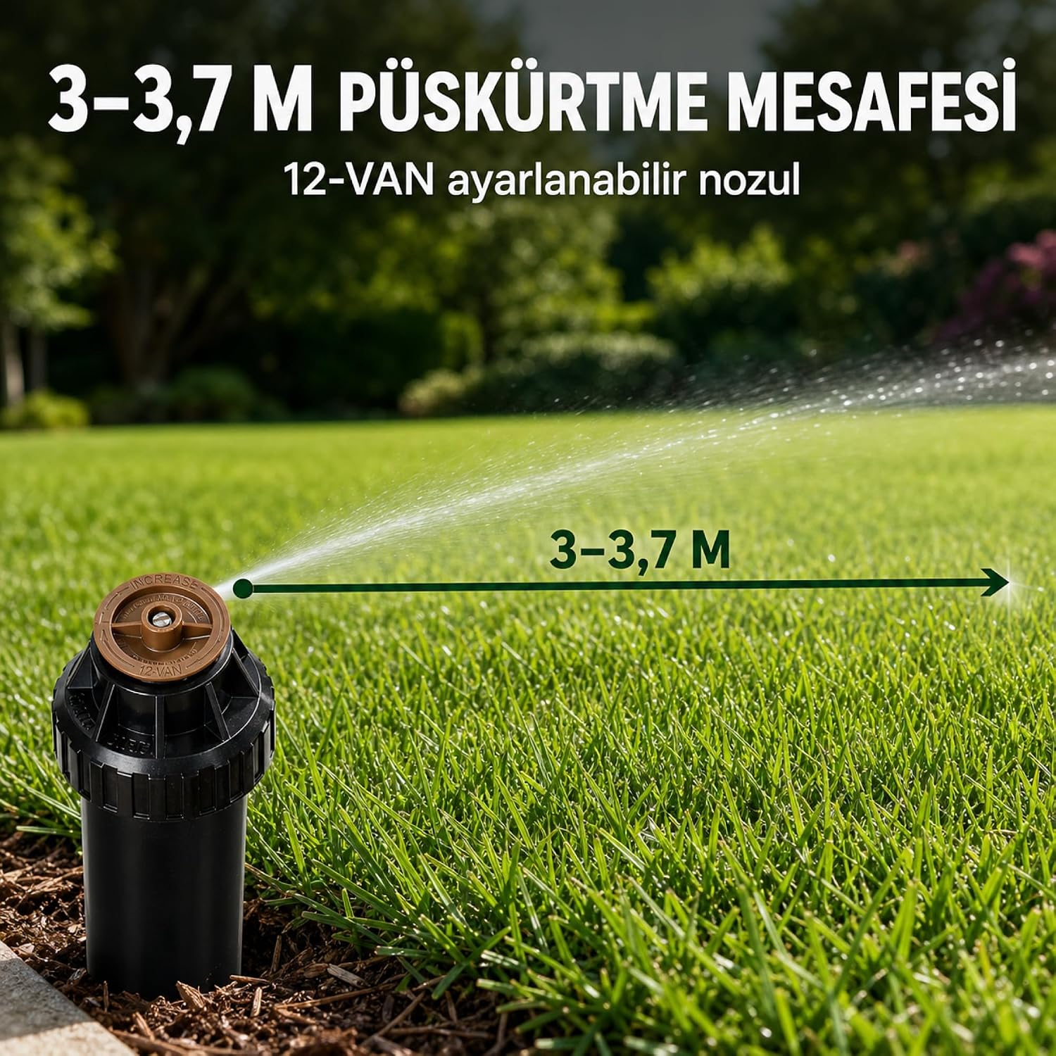 Rain Bird US-412 Uni-Spray Body w/12' Van Adjustable 0-360 Degree Nozzle 4" Pop-Up RainBird US412