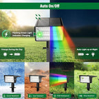 Solar Spot Lights Outdoor with 7 Lighting Modes RGB, 4 Pack Solar Color Changing Lights IP68 with 29 LED & Auto On/Off, Multicolor Outdoor Lights for Outside, Garden, Yard(Multicolor)