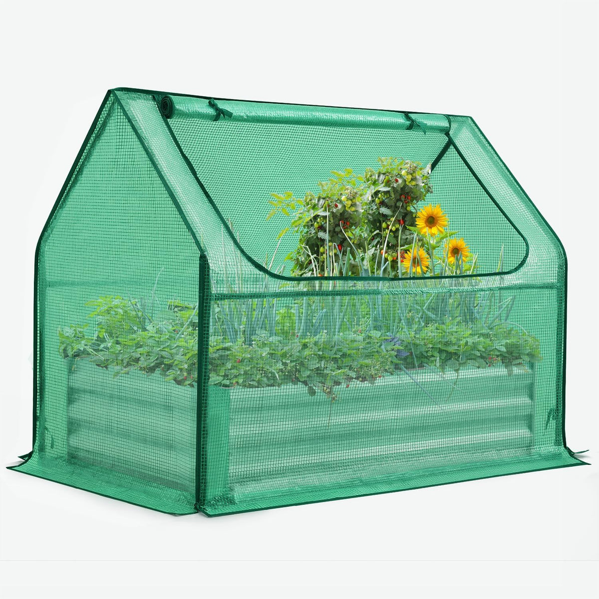 quictent raised garden bed with cover galvanized planter, main product view