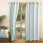 Sun Zero Valencia Cabana Stripe Indoor/Outdoor UV Protectant Energy Efficient Grommet Curtain Panel