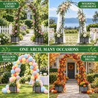 garden arch arbor trellis with planter boxes 8.2, side view