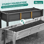 YITAHOME Raised Garden Bed HDPE, 47x18x31 in Raised Planter Box with Legs Poly-Wood Weather-Resistant Elevated Planter Box with Lockable Wheels for Vegetables, Herb Garden Bed, Black