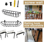 4pack 16-inch Window Sill Window Railing Planters with Cocoa Liner for Outdoor Balconies, Porches, Fences, Patio Railings
