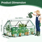 superlele 6x3x3ft mini greenhouse with 2 large zipper shown in use