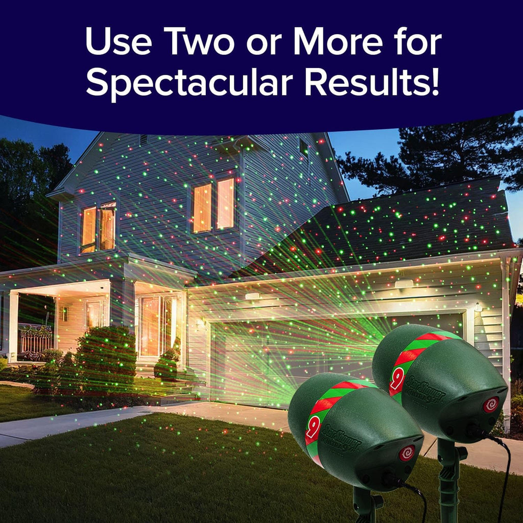Star Shower Ultra 9 Outdoor Laser Light Show with Remote, AS SEEN ON TV, New 9 Unique Patterns, Showers Home w/Thousands of Lights, 3 Color Combinations, Motion or Still, Up to 3200 Sq Ft
