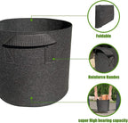 5 Pack 2 Gallon Grow Bags with Handles Garden Vegetable Flower Grow Bags Nonwoven Aeration Fabric Pots for Nursery Garden Planting