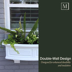 Mayne Nantucket 5-Foot Window Box – Self-Watering, Weather-Resistant Planter for Flowers – Durable Design for Outdoor Use, Perfect for Windows