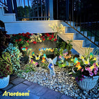 Anordsem Solar Garden Lights Outdoor: 8 Removable Optical Fiber Dragonflies 2 Pack - Waterproof Fun Animal Decoration for Yard Patio Path - Gardening Gifts for Garden Lovers Over 30