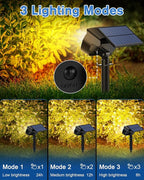 Fabrito 136 LED Solar Spot Lights Outdoor 4 Packs Warm White