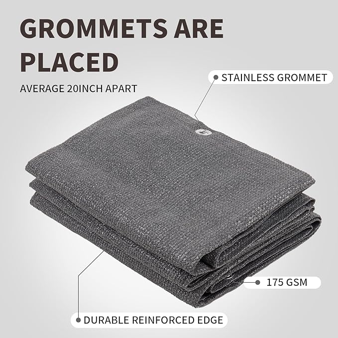 LOVE STORY Custom Size 3'x14' Dark Grey Balcony Privacy Screen,UV Block Privacy Fence Screen,90% Shield for Outdoor Pool Garden Apartment Railing