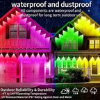 500ft permanent outdoor light, RGB outdoor eave lights with APP & Remote Control,Music synchronisation IP67 waterproof LED eave light,suitable for party, daily,Halloween,Christmas,rooftop,garden,patio