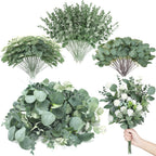 giegxin 270 pcs mixed artificial eucalyptus leaves stems, main product view