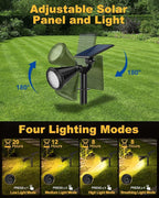 Solar Spot Lights Outdoor, 8 Pack Outdoor Solar Lights for Yard, 4 Lighting Mode Solar Landscape Spotlights with Auto On/Off, 2-in-1 Waterproof Wall Lights for Garden, Walkway (Warm White)