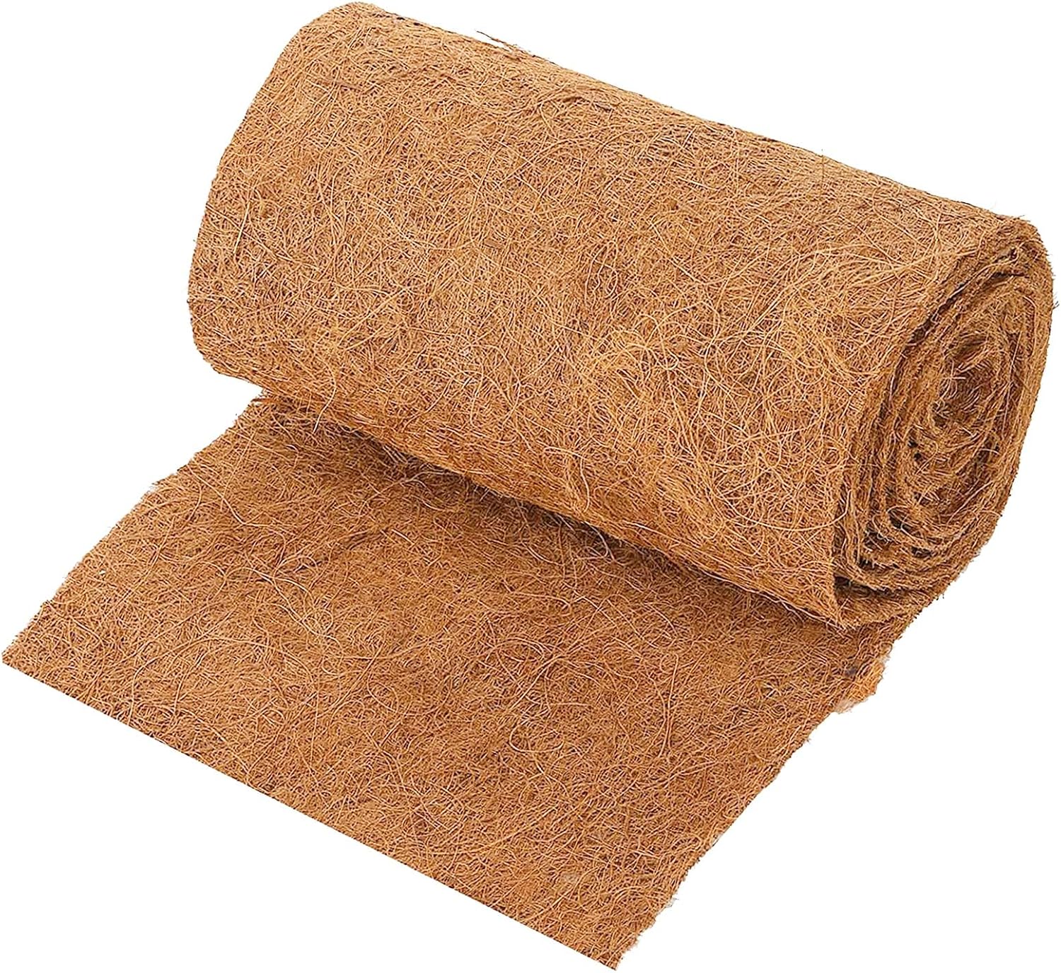 EATAKWARD 120'' x 12'' Coconut Mat, Coco Fiber Roll, Natural Coconut Coco Liner Roll, Thick Coco Liners for Planters, Flowers, Pet, Tortoise, Lizard, Snake, Rabbit, Brown (120 * 12 inch)