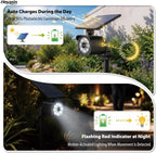 Solar Motion Light Outdoor, Solar Spotlight with Motion Sensor | IP67 Waterproof Solar Security Light, 360° Rotatable, Wall Mount or Ground Stake for Yard, Garden, Driveway (1 Pack, 1300LM)