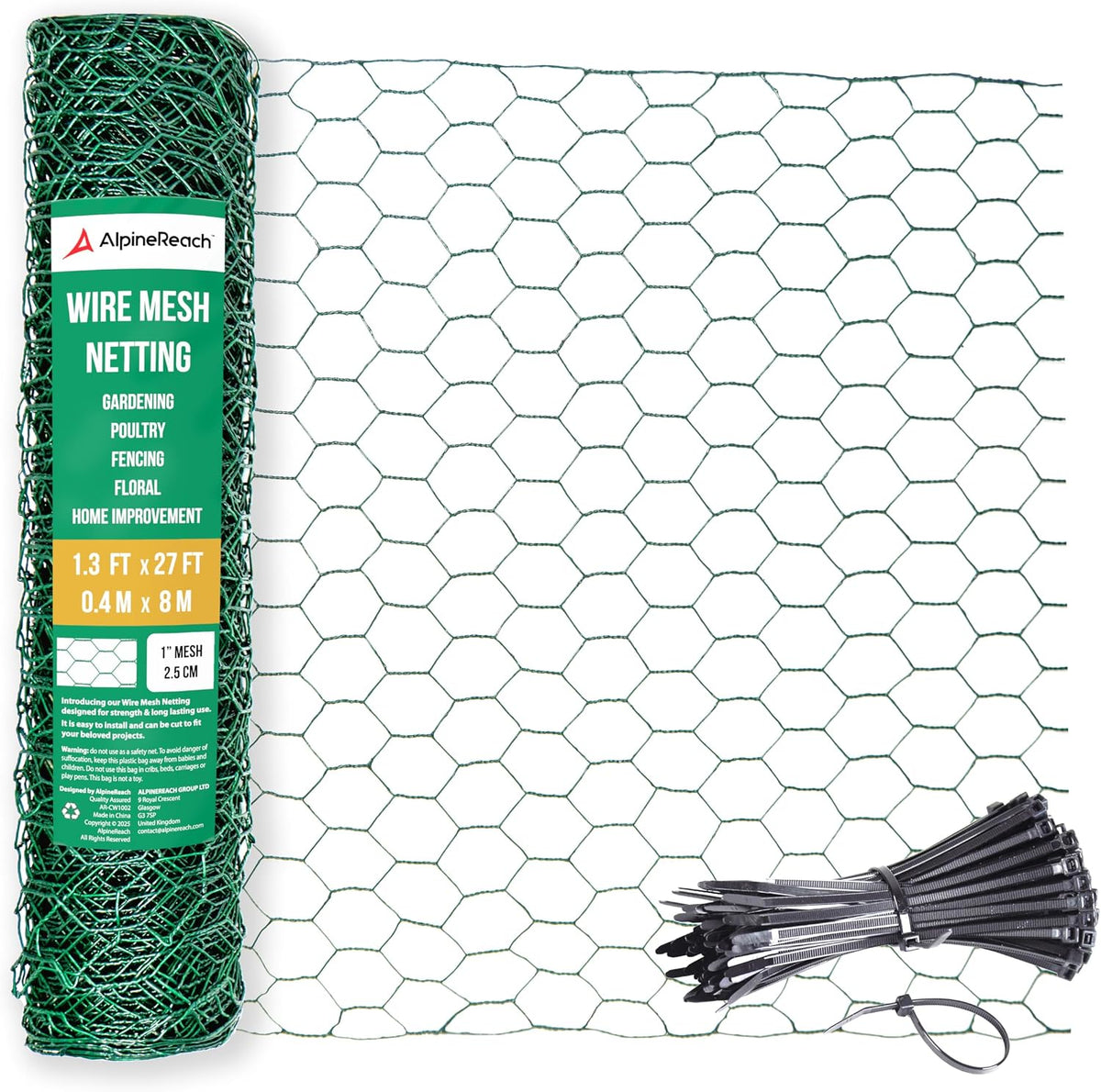 alpinereach chicken wire 1.3ft x 60ft fencing for, main product view